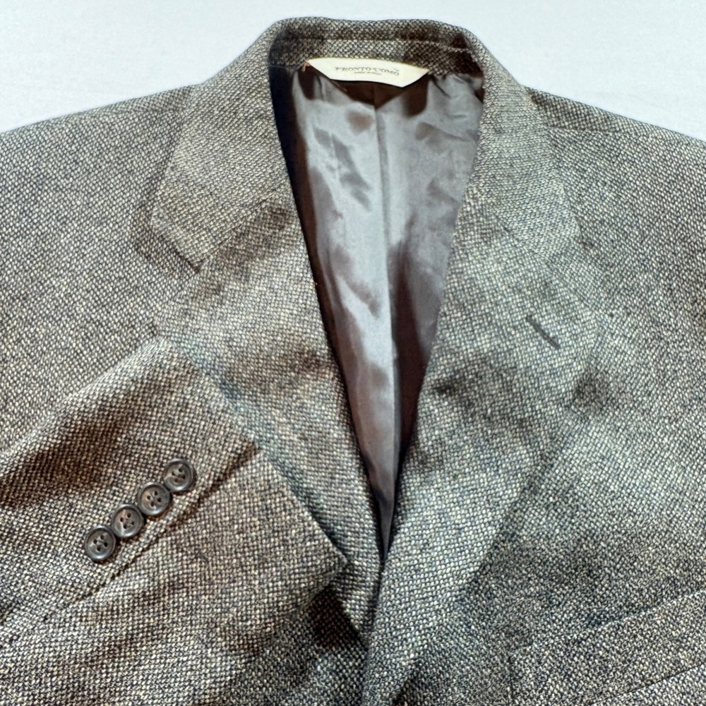 Pronto Uomo Blazer Mens 40 Regular Grey Silk Wool Blend 3 Button Sport Coat